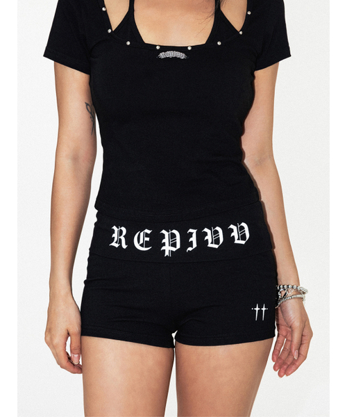 REPIVV(レピヴ)の「Logo Micro Shorts (Black)(その他パンツ・レディース・その他・FREE)」の2枚目の写真