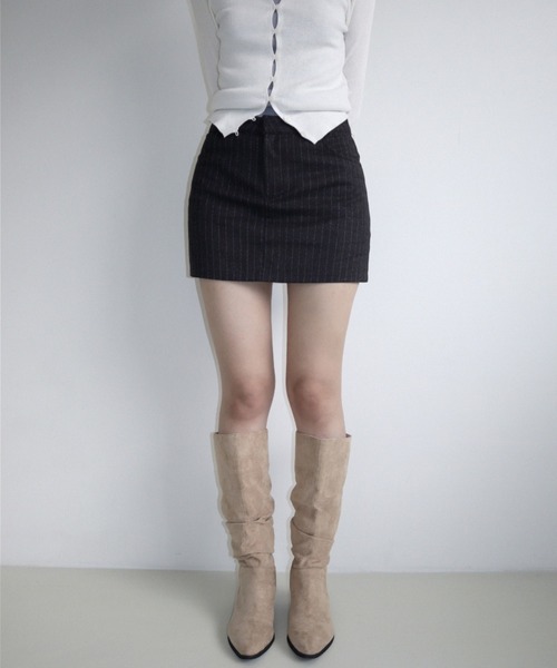 CladdA(クラタ)の「modern stripe skirt(スカート・レディース・ブラック・FREE)」の14枚目の写真