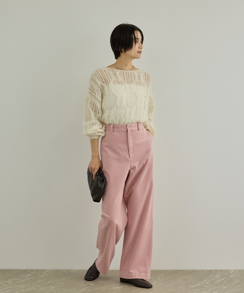 SALON adam et rope'（サロン アダム エ ロペ）の「シアーモヘアケーブルプルオーバー（ニット/セーター・レディース・サックスブルー/オフホワイト/ピンク系その他2/グレー・FREE）」の7枚目の写真