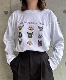 カジュアルDOGモチーフロンT/長袖Tシャツ
