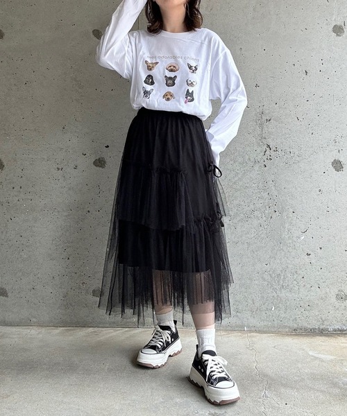 boemy(ボエミー)の「カジュアルDOGモチーフロンT/長袖Tシャツ(Tシャツ/カットソー・レディース・ネイビー/ベージュ・X-SMALL/LARGE/X-LARGE/MEDIUM)」の9枚目の写真