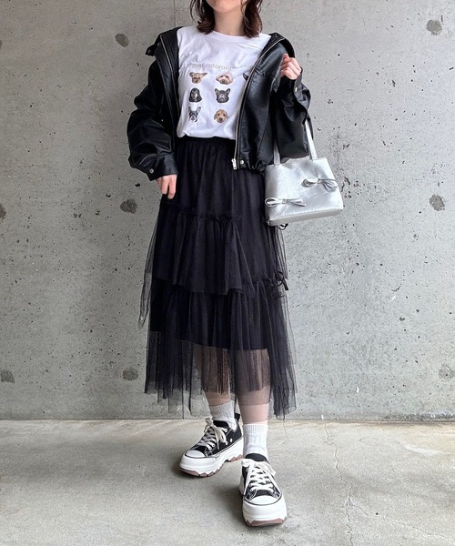 boemy(ボエミー)の「カジュアルDOGモチーフロンT/長袖Tシャツ(Tシャツ/カットソー・レディース・ネイビー/ベージュ・X-SMALL/LARGE/X-LARGE/MEDIUM)」の16枚目の写真
