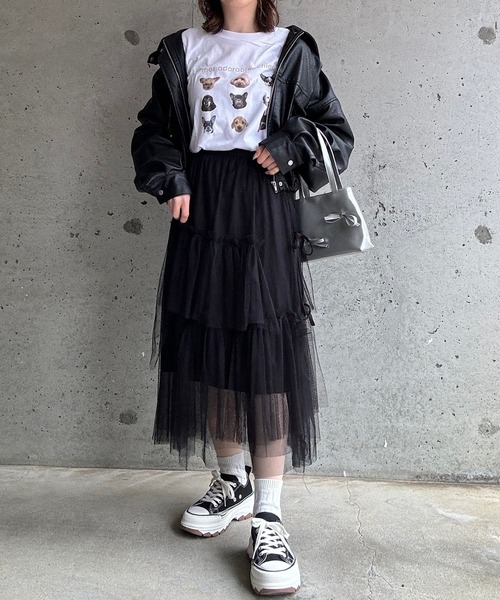 boemy(ボエミー)の「カジュアルDOGモチーフロンT/長袖Tシャツ(Tシャツ/カットソー・レディース・ネイビー/ベージュ・X-SMALL/LARGE/X-LARGE/MEDIUM)」の17枚目の写真