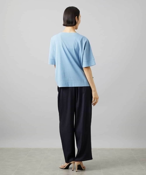 MICHEL KLEIN(ミッシェル・クラン)の「袖口アクセントプルオーバー(Tシャツ/カットソー・レディース・ダークインディゴブルー/ホワイト/ネイビー・38)」の8枚目の写真