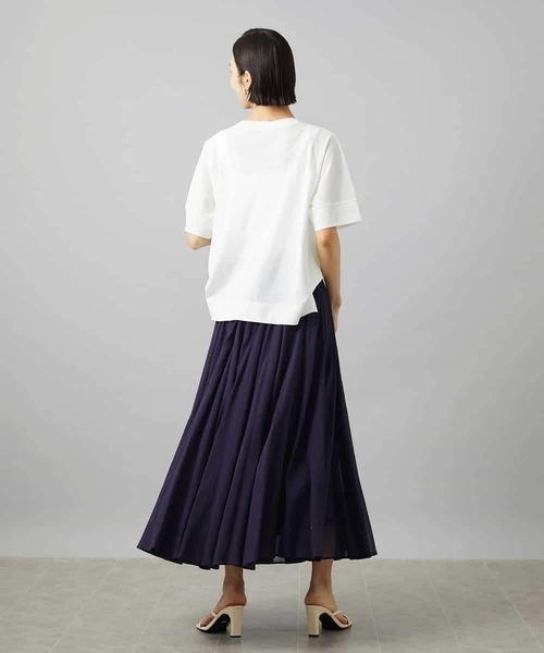 MICHEL KLEIN(ミッシェル・クラン)の「袖口アクセントプルオーバー(Tシャツ/カットソー・レディース・ダークインディゴブルー/ホワイト/ネイビー・38)」の13枚目の写真