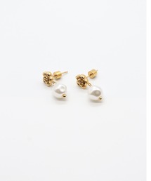 【BILAN】(金属アレルギー軽減)Rose Drop Pearl Pierce/ローズドロップパールピアス