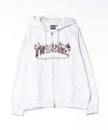 【THRASHER / スラッシャー】裏起毛 柄アソートアップリケ ジップアップパーカー
