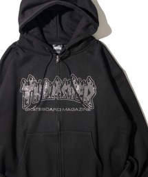 THRASHER（スラッシャー）の「【THRASHER   スラッシャー】裏起毛 柄アソートアップリケ ジップアップパーカー（パーカー）」