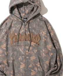 【THRASHER / スラッシャー】裏起毛 柄アソートアップリケ ジップアップパーカー