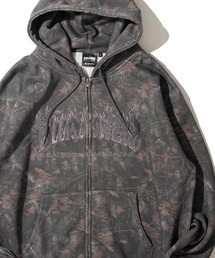 【THRASHER / スラッシャー】裏起毛 柄アソートアップリケ ジップアップパーカー
