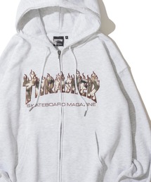 【THRASHER / スラッシャー】裏起毛 柄アソートアップリケ ジップアップパーカー