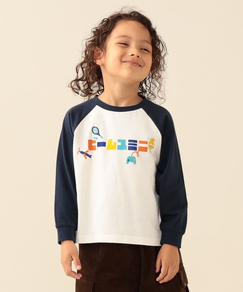 BEAMS mini（ビームスミニ）の「カタカナ ラグラン Tシャツ 2026FW (90～140cm)（Tシャツ/カットソー・キッズ・オフホワイト/ホワイト系その他5・100/90/140/110/120/130）」の3枚目の写真