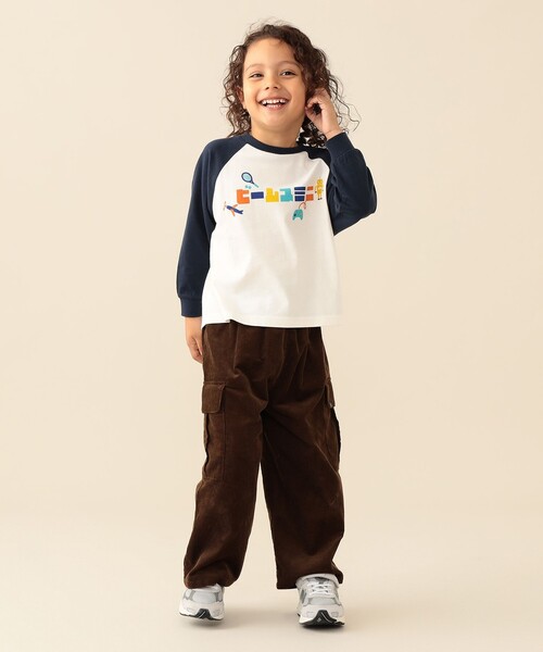 BEAMS mini（ビームスミニ）の「カタカナ ラグラン Tシャツ 2026FW (90～140cm)（Tシャツ/カットソー・キッズ・オフホワイト/ホワイト系その他5・100/90/140/110/120/130）」の5枚目の写真