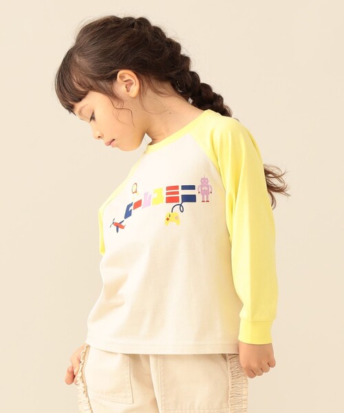 BEAMS mini（ビームスミニ）の「カタカナ ラグラン Tシャツ 2026FW (90～140cm)（Tシャツ/カットソー・キッズ・オフホワイト/ホワイト系その他5・100/90/140/110/120/130）」の8枚目の写真