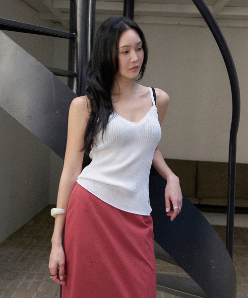 MORVE13(モルブ13)の「ヘイズニットスリーブレス(ベージュ)(Tシャツ/カットソー・レディース・ブラック/ネイビー/レッド/ベージュ/アイボリー・FREE)」の7枚目の写真
