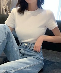 クロップド丈半袖Tシャツ