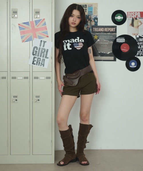 dispark(ディスパーク)の「DISPARK/【26年春夏新作】made it usa T(Tシャツ/カットソー・レディース・ブラック/カーキ・FREE)」の4枚目の写真
