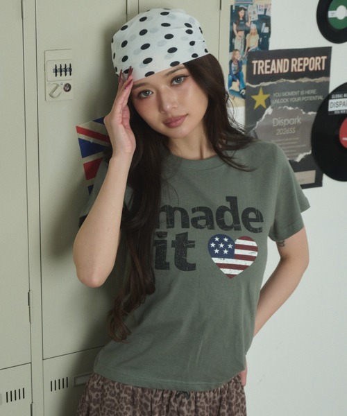 dispark(ディスパーク)の「DISPARK/【26年春夏新作】made it usa T(Tシャツ/カットソー・レディース・ブラック/カーキ・FREE)」の8枚目の写真