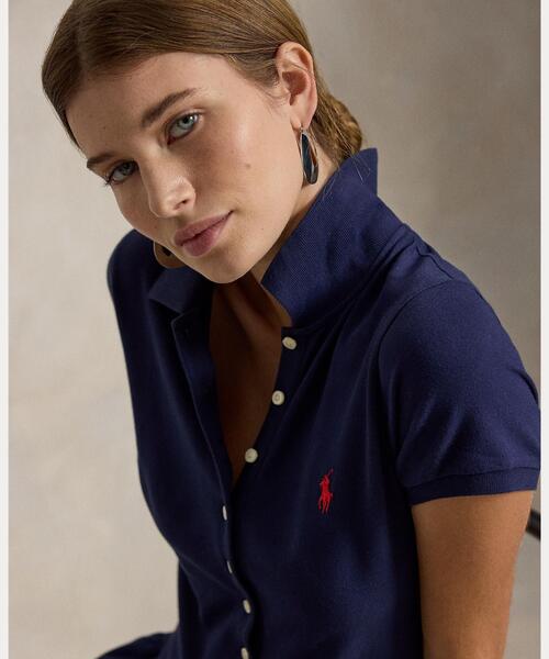POLO RALPH LAUREN(ポロ ラルフ ローレン)の「ハイブリッド メッシュ ポロボディス ドレス(ワンピース・レディース・ネイビー系1・S/M/XS)」の2枚目の写真