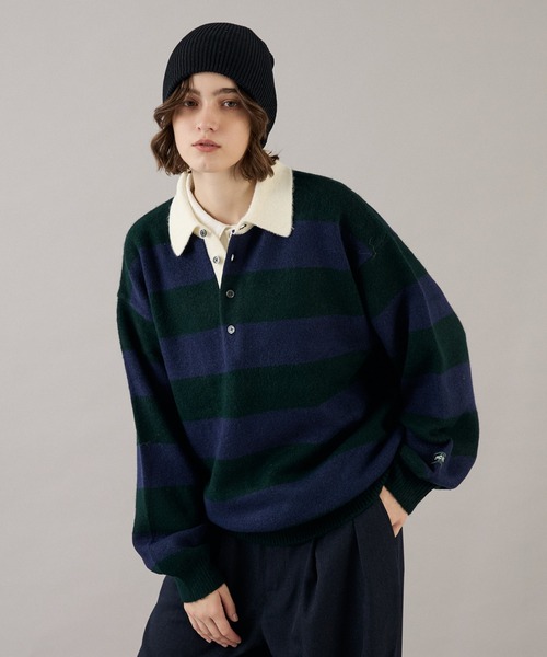 ONCILY(オンシェリー)の「CLASSIC ASSORT DESIGN KNIT POLO / クラシックアソートデザインニットポロ(ニット/セーター・メンズ・チャコールグレー/ベージュ/グレー系その他/ネイビー系1/ネイビー系/ネイビー/ブラウン系その他/レッド/グレー/ブラウン/アイボリー・SMALL/MEDIUM/LARGE)」の10枚目の写真