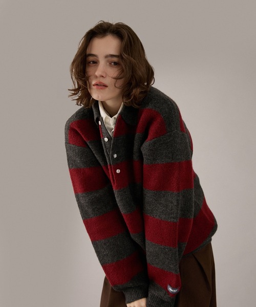 ONCILY(オンシェリー)の「CLASSIC ASSORT DESIGN KNIT POLO / クラシックアソートデザインニットポロ(ニット/セーター・メンズ・チャコールグレー/ベージュ/グレー系その他/ネイビー系1/ネイビー系/ネイビー/ブラウン系その他/レッド/グレー/ブラウン/アイボリー・SMALL/MEDIUM/LARGE)」の3枚目の写真