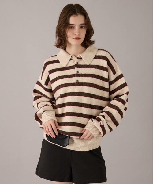 ONCILY(オンシェリー)の「CLASSIC ASSORT DESIGN KNIT POLO / クラシックアソートデザインニットポロ(ニット/セーター・メンズ・チャコールグレー/ベージュ/グレー系その他/ネイビー系1/ネイビー系/ネイビー/ブラウン系その他/レッド/グレー/ブラウン/アイボリー・SMALL/MEDIUM/LARGE)」の21枚目の写真