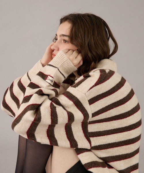 ONCILY(オンシェリー)の「CLASSIC ASSORT DESIGN KNIT POLO / クラシックアソートデザインニットポロ(ニット/セーター・メンズ・チャコールグレー/ベージュ/グレー系その他/ネイビー系1/ネイビー系/ネイビー/ブラウン系その他/レッド/グレー/ブラウン/アイボリー・SMALL/MEDIUM/LARGE)」の22枚目の写真