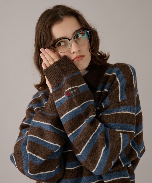 ONCILY(オンシェリー)の「CLASSIC ASSORT DESIGN KNIT POLO / クラシックアソートデザインニットポロ(ニット/セーター・メンズ・チャコールグレー/ベージュ/グレー系その他/ネイビー系1/ネイビー系/ネイビー/ブラウン系その他/レッド/グレー/ブラウン/アイボリー・SMALL/MEDIUM/LARGE)」の12枚目の写真