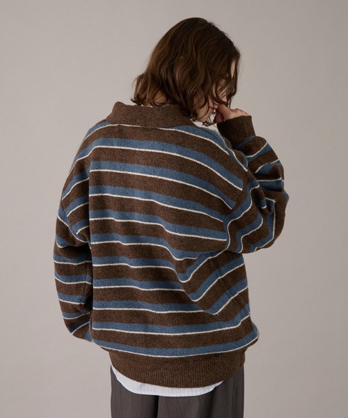 ONCILY(オンシェリー)の「CLASSIC ASSORT DESIGN KNIT POLO / クラシックアソートデザインニットポロ(ニット/セーター・メンズ・チャコールグレー/ベージュ/グレー系その他/ネイビー系1/ネイビー系/ネイビー/ブラウン系その他/レッド/グレー/ブラウン/アイボリー・SMALL/MEDIUM/LARGE)」の15枚目の写真