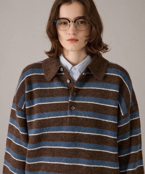 ONCILY(オンシェリー)の「CLASSIC ASSORT DESIGN KNIT POLO / クラシックアソートデザインニットポロ(ニット/セーター・メンズ・チャコールグレー/ベージュ/グレー系その他/ネイビー系1/ネイビー系/ネイビー/ブラウン系その他/レッド/グレー/ブラウン/アイボリー・SMALL/MEDIUM/LARGE)」の16枚目の写真