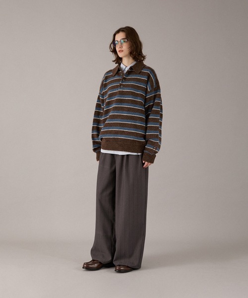 ONCILY(オンシェリー)の「CLASSIC ASSORT DESIGN KNIT POLO / クラシックアソートデザインニットポロ(ニット/セーター・メンズ・チャコールグレー/ベージュ/グレー系その他/ネイビー系1/ネイビー系/ネイビー/ブラウン系その他/レッド/グレー/ブラウン/アイボリー・SMALL/MEDIUM/LARGE)」の19枚目の写真