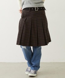 BELTED PLEATED SKIRT