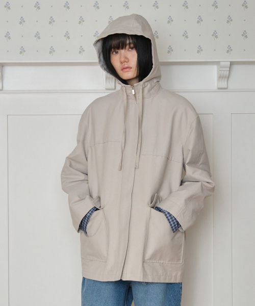 TTUDEMENT(トュードメント)の「HOODED HALF TRENCH_GREY(トレンチコート・レディース・その他・SMALL/MEDIUM)」の2枚目の写真