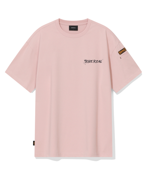 BEENTRILL(ビントリル)の「タクティカル袖ポケットオーバーサイズ半袖Tシャツ(ライトピンク)(Tシャツ/カットソー・レディース・その他・LARGE/MEDIUM/X-LARGE)」の1枚目の写真