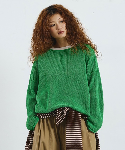 ROSE BUD(ローズバッド)の「SHEER KNIT PULLOVER(ニット/セーター・レディース・オフホワイト/グリーン/ブラック・ONE SIZE)」の4枚目の写真