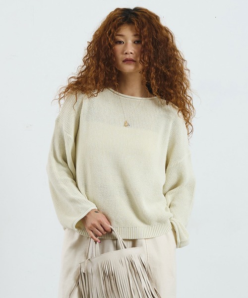 ROSE BUD(ローズバッド)の「SHEER KNIT PULLOVER(ニット/セーター・レディース・オフホワイト/グリーン/ブラック・ONE SIZE)」の10枚目の写真