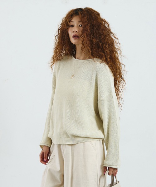 ROSE BUD(ローズバッド)の「SHEER KNIT PULLOVER(ニット/セーター・レディース・オフホワイト/グリーン/ブラック・ONE SIZE)」の11枚目の写真