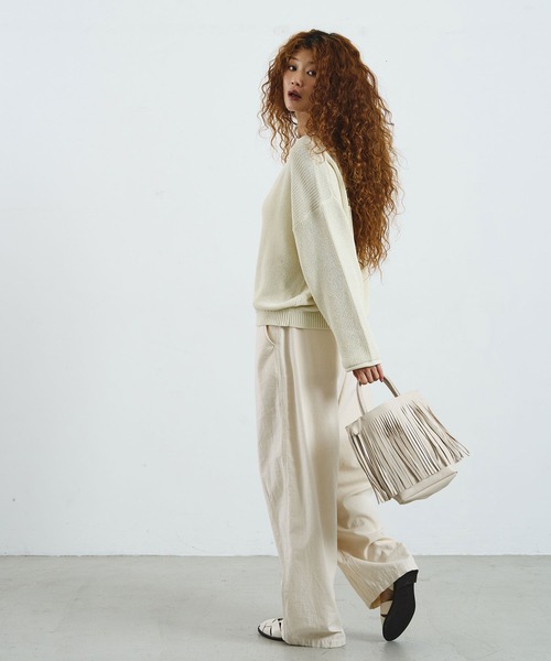 ROSE BUD(ローズバッド)の「SHEER KNIT PULLOVER(ニット/セーター・レディース・オフホワイト/グリーン/ブラック・ONE SIZE)」の15枚目の写真