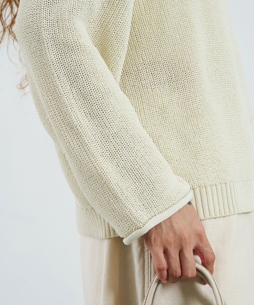 ROSE BUD(ローズバッド)の「SHEER KNIT PULLOVER(ニット/セーター・レディース・オフホワイト/グリーン/ブラック・ONE SIZE)」の18枚目の写真