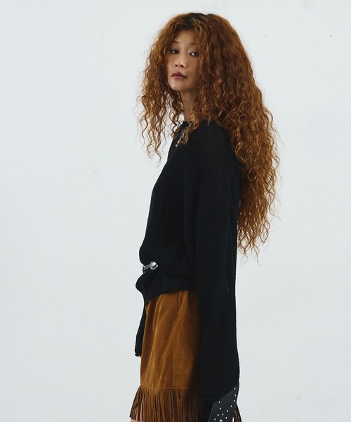 ROSE BUD(ローズバッド)の「SHEER KNIT PULLOVER(ニット/セーター・レディース・オフホワイト/グリーン/ブラック・ONE SIZE)」の20枚目の写真