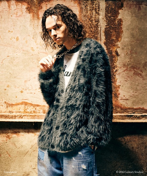 glamb(グラム)の「Shaggy Leopard Cardigan / シャギーレオパードカーディガン(カーディガン/ボレロ・メンズ・ブルー/グレー・S/M/L)」の1枚目の写真