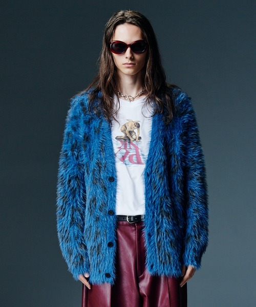 glamb(グラム)の「Shaggy Leopard Cardigan / シャギーレオパードカーディガン(カーディガン/ボレロ・メンズ・ブルー/グレー・S/M/L)」の6枚目の写真