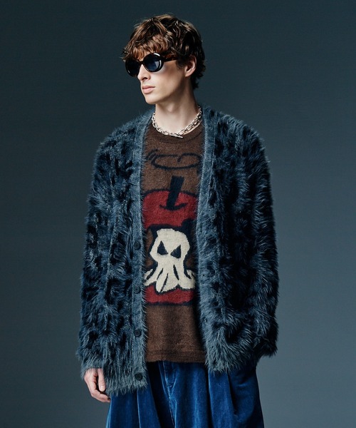 glamb(グラム)の「Shaggy Leopard Cardigan / シャギーレオパードカーディガン(カーディガン/ボレロ・メンズ・ブルー/グレー・S/M/L)」の7枚目の写真