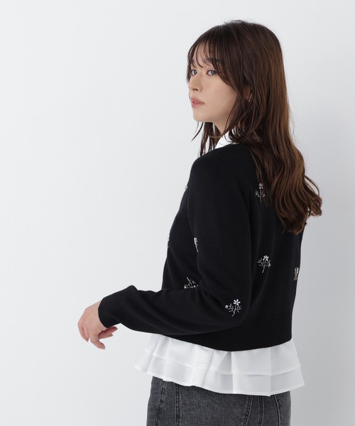 NATURAL BEAUTY BASIC(ナチュラルビューティーベーシック)の「フラワービーズカーディガン(カーディガン/ボレロ・レディース・チャコールグレー/ブラック/オフホワイト・FREE)」の13枚目の写真
