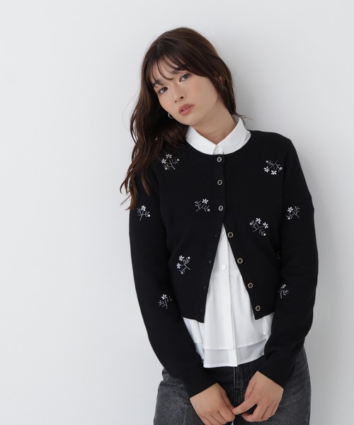 NATURAL BEAUTY BASIC(ナチュラルビューティーベーシック)の「フラワービーズカーディガン(カーディガン/ボレロ・レディース・チャコールグレー/ブラック/オフホワイト・FREE)」の15枚目の写真