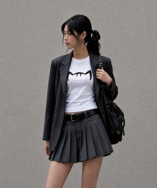 KIKIMIMI（キキミミ）の「クロップキティビッグロゴTシャツ(ホワイト)（Tシャツ/カットソー・レディース・ホワイト・FREE）」の2枚目の写真