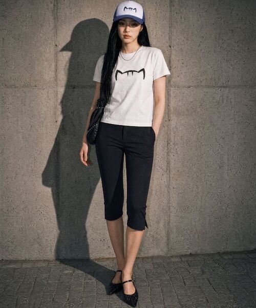 KIKIMIMI（キキミミ）の「クロップキティビッグロゴTシャツ(ホワイト)（Tシャツ/カットソー・レディース・ホワイト・FREE）」の4枚目の写真