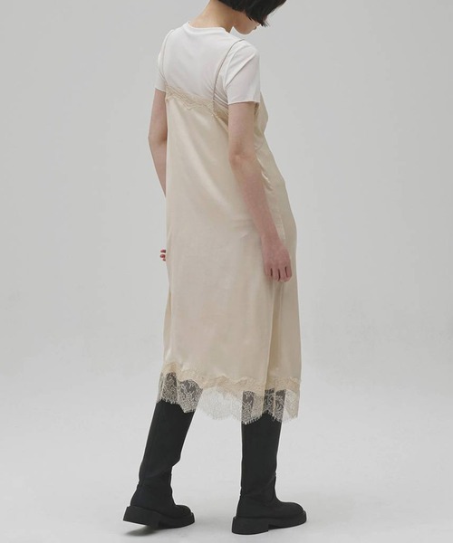 TODAYFUL（トゥデイフル）の「[TODAYFUL/トゥデイフル]Satin Lace Dress/サテンレースキャミワンピース（ワンピース・レディース・ブラック/ホワイト・36/38）」の3枚目の写真