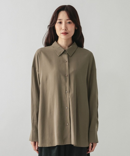 GLOBAL WORK(グローバルワーク)の「フィブリルシャツ長袖/1048955(シャツ/ブラウス・レディース・カーキ/グレー系その他・MEDIUM/LARGE)」の11枚目の写真