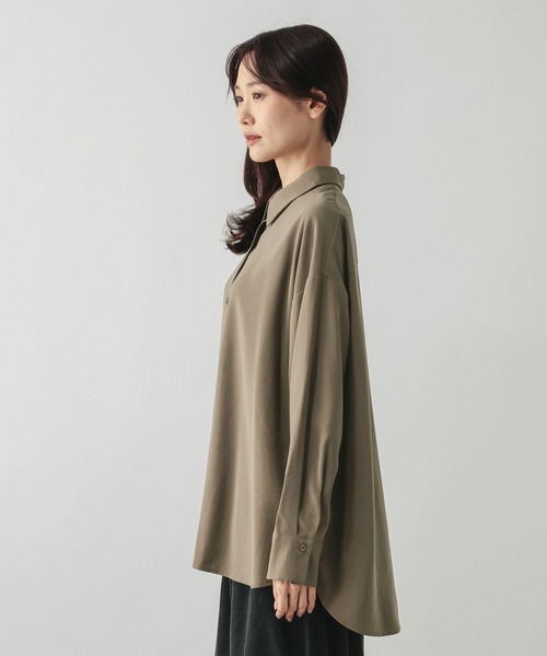 GLOBAL WORK(グローバルワーク)の「フィブリルシャツ長袖/1048955(シャツ/ブラウス・レディース・カーキ/グレー系その他・MEDIUM/LARGE)」の12枚目の写真